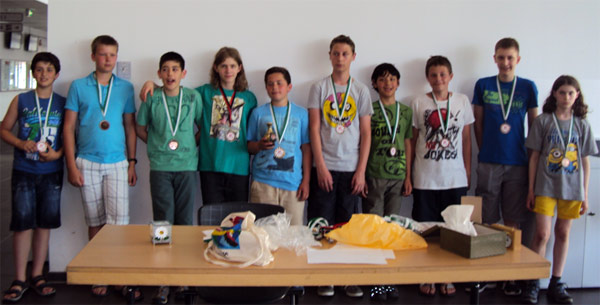 Die jugendlichen Teilnehmer nach der Siegerehrung (es fehlt Nick)